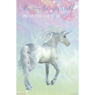 A1 A2 A3 A4 A5 Purple Always Be Yourself Unless Unicorn Art Print Poster
